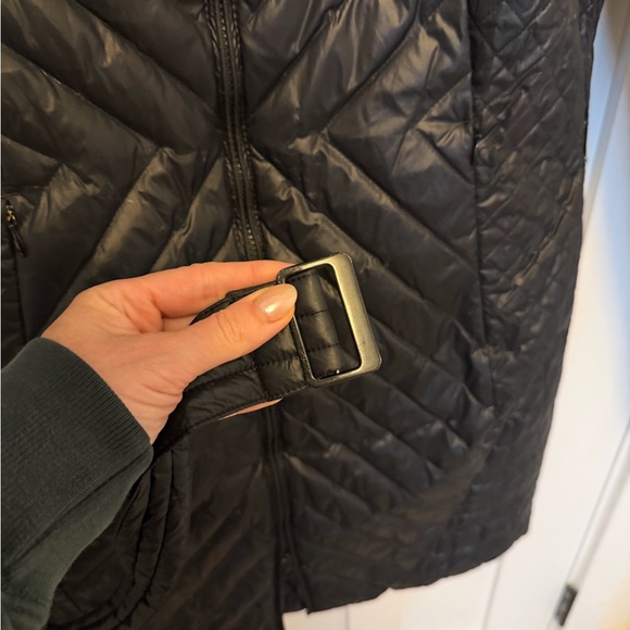 Eddie Bauer Women’s Coat Trinity Down Parka Size Small BLACK Jacket Belted - Picture 7 of 11